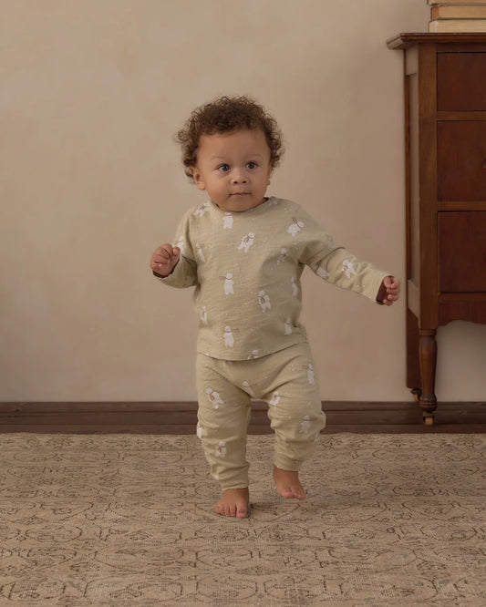 Long Sleeve Tee + Pant Set Polar Bears