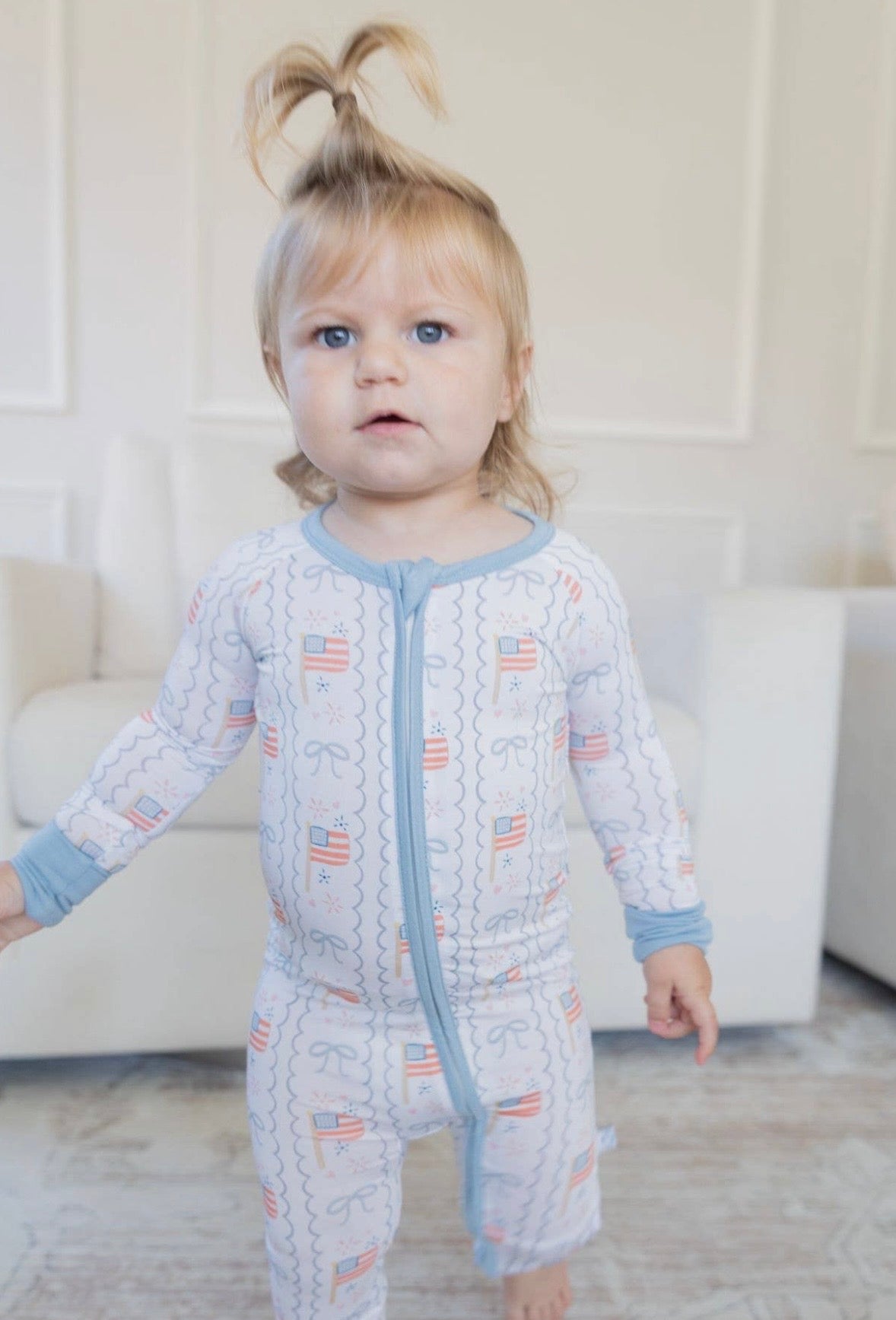 Bows & Stripes Zipper PJs