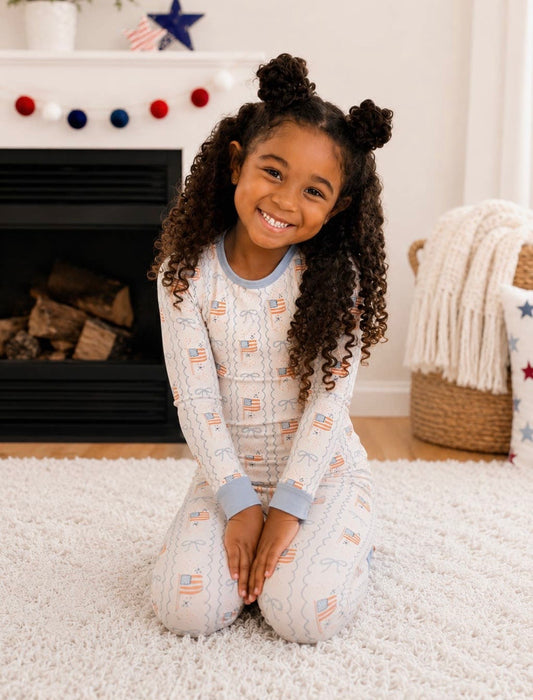 Bows & Stripes Toddler Two-Piece PJs