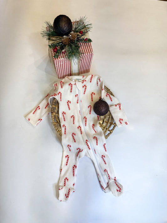 Candy Cane Zipper Romper