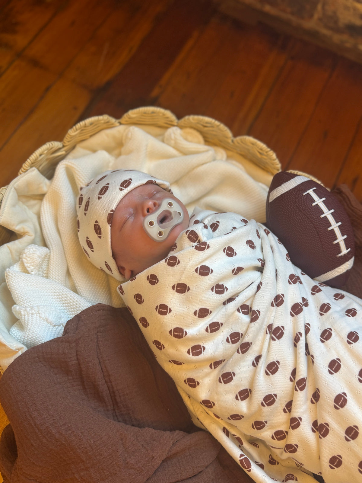 Football / Organic Pointelle Swaddle