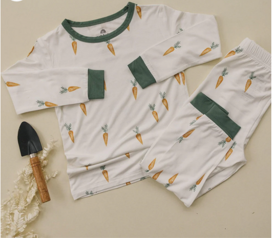 Keep calm and carrot on bamboo pajamas 2 piece set