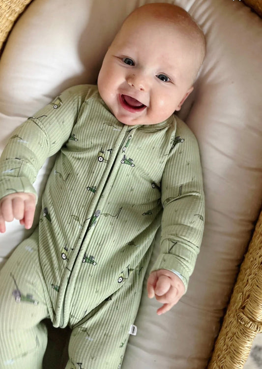 Lawn Mowers Small Ribbed Zip Romper