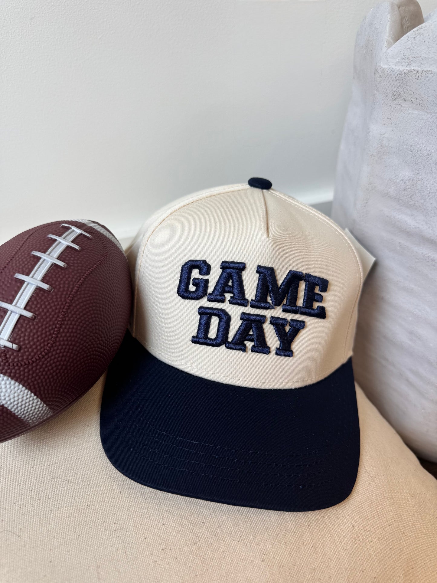 Kid/Baby 2 Tone Vintage Cap - Game Day - Navy/Beige