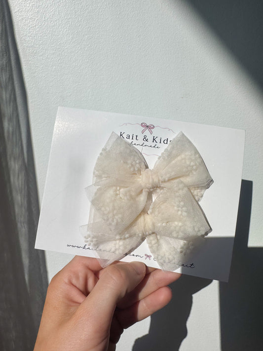 Flocking floral / cream / headband / clip / piggy set