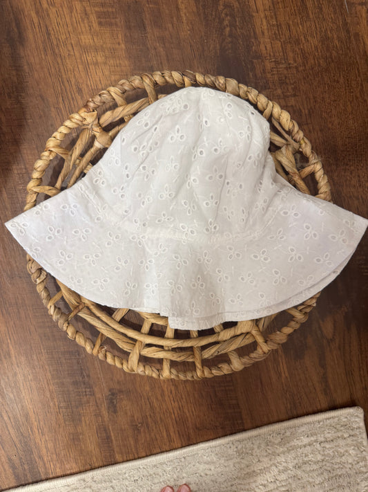Floral eyelet sun hat