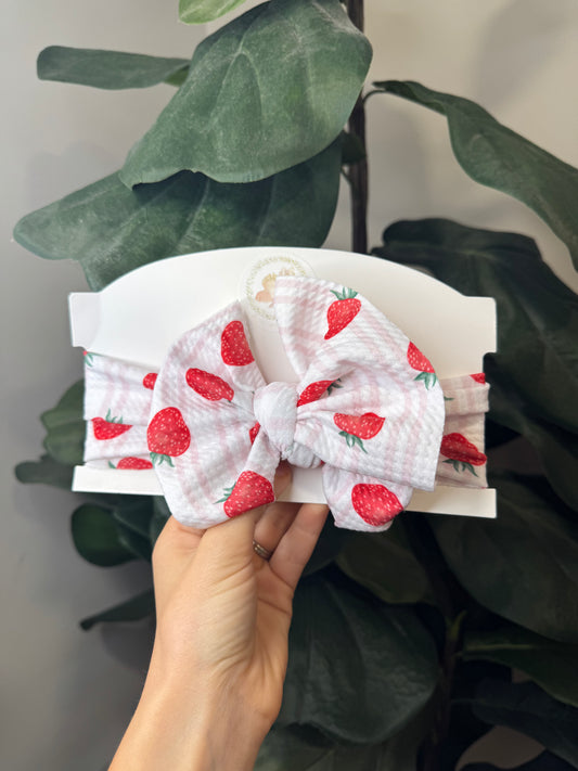 Strawberries On Stripes by By The Grace of Bows
