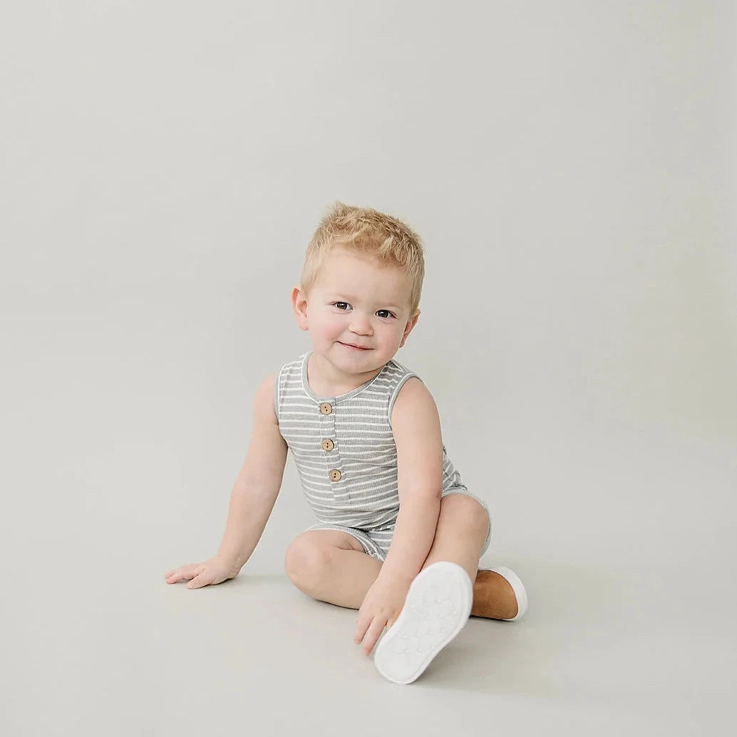 Grey Striped Romper