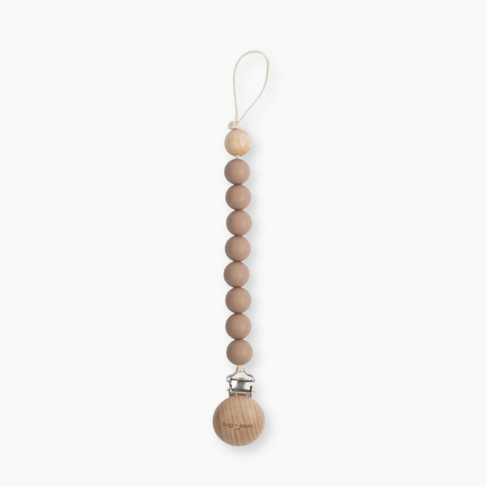 Taupe Pacifier Clip