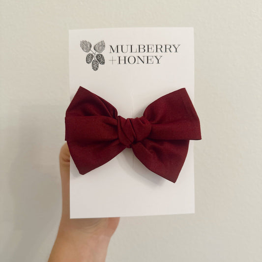 Burgundy Handtied Bow