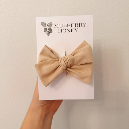 Taupe Handtied Bow