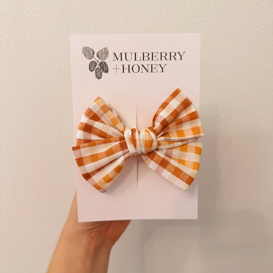 Autumn Plaid Handtied Bow