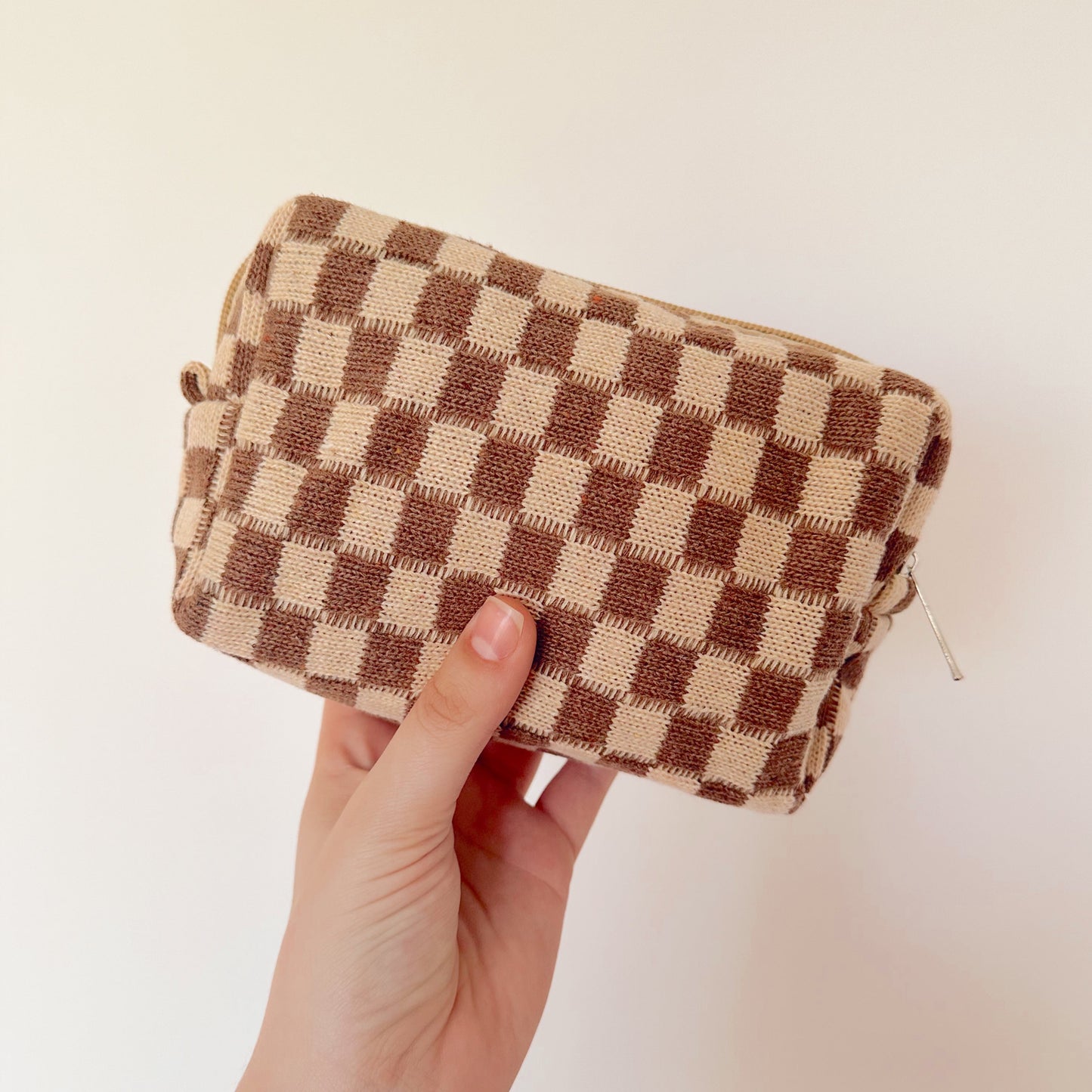 Checkered Makeup Bag