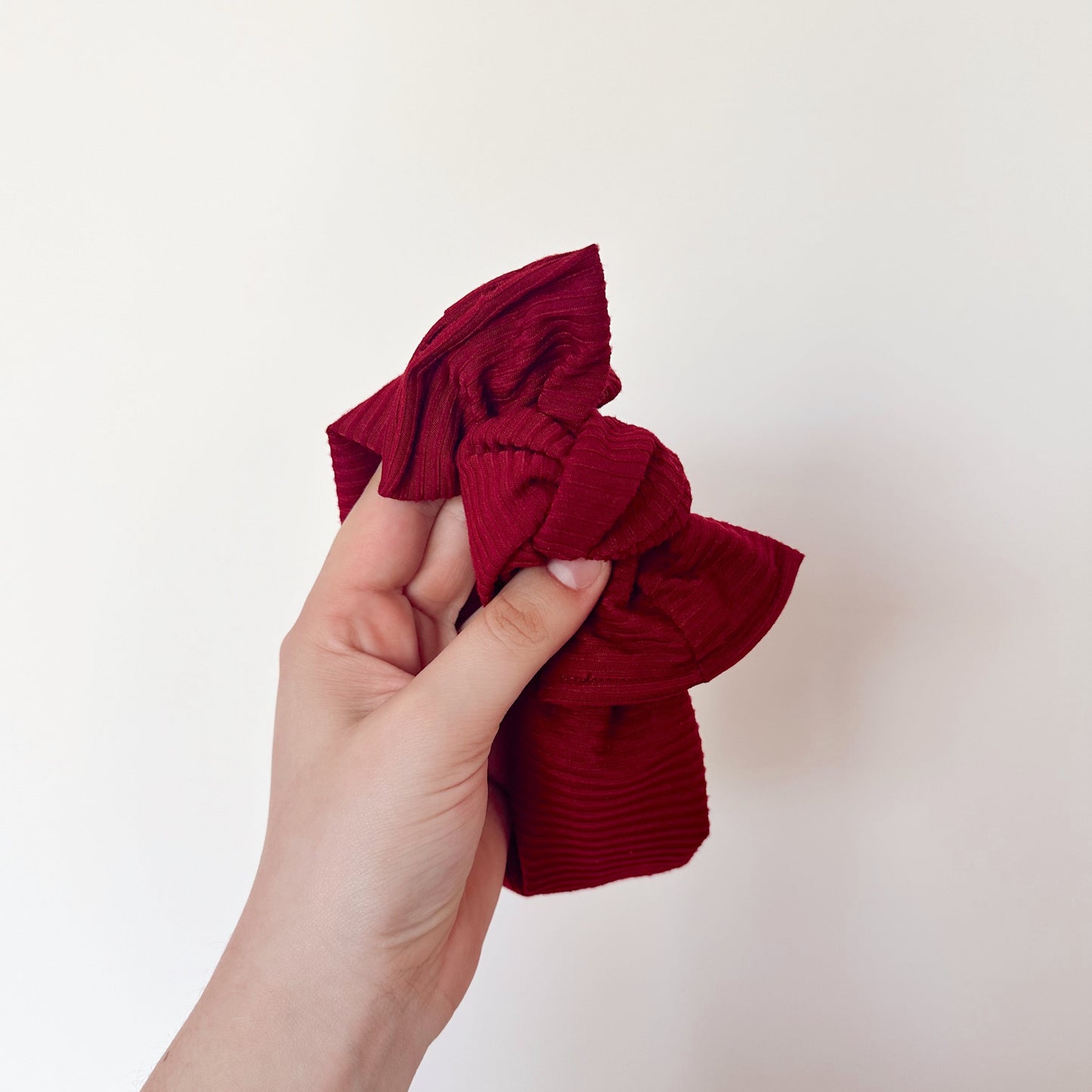 Burgundy Ribbed Headwrap Bow