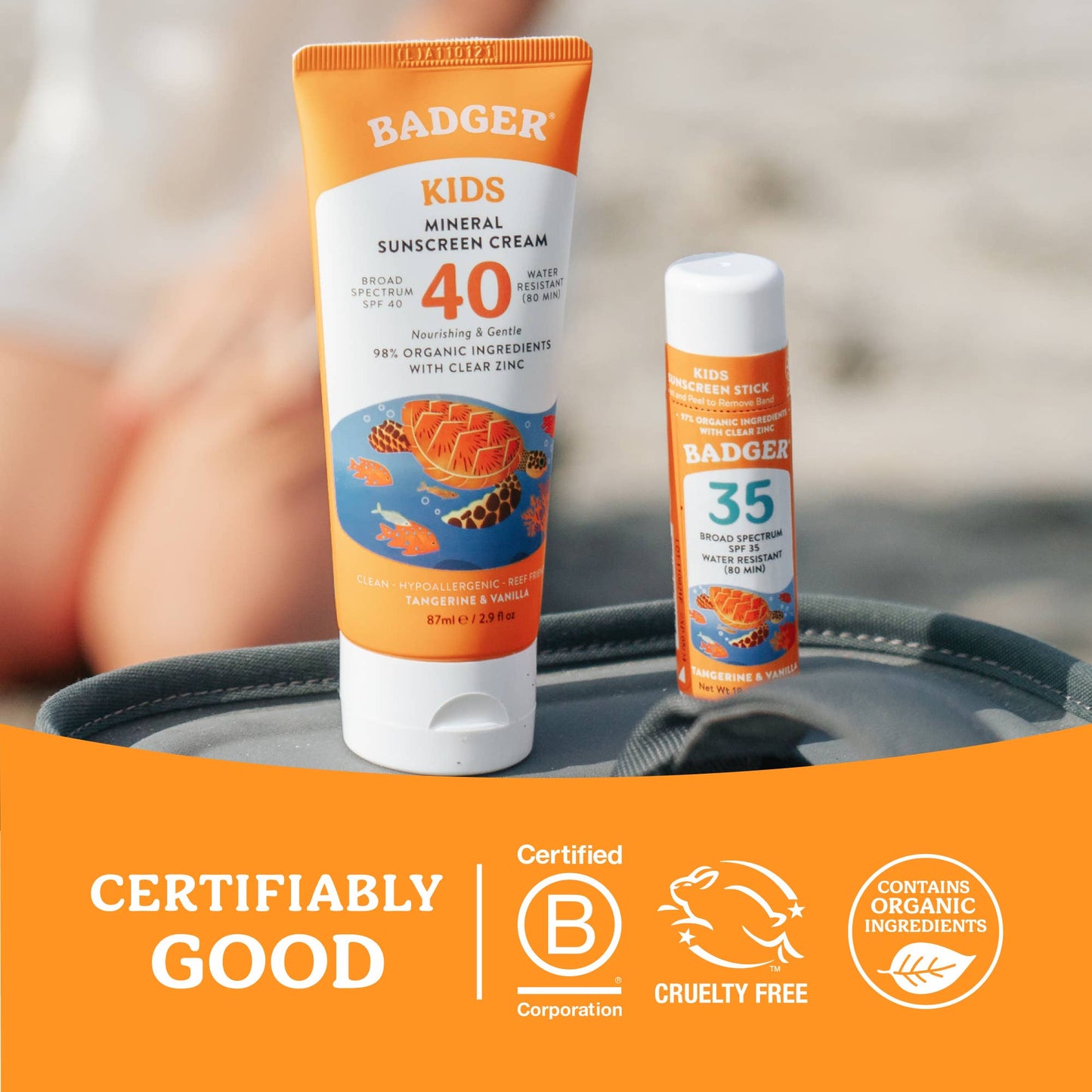 Badger Kids Mineral Sunscreen Face Stick SPF 35