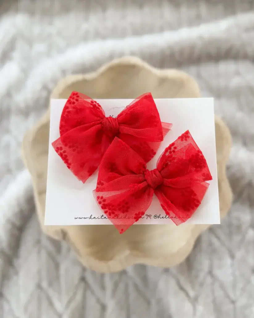 Flocking floral *Christmas red*