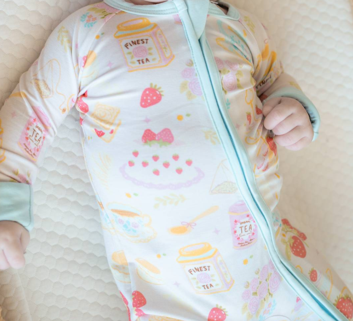 Springtime Afternoon Tea Bamboo Zippy ☕🍰🌸 | Convertible PJ