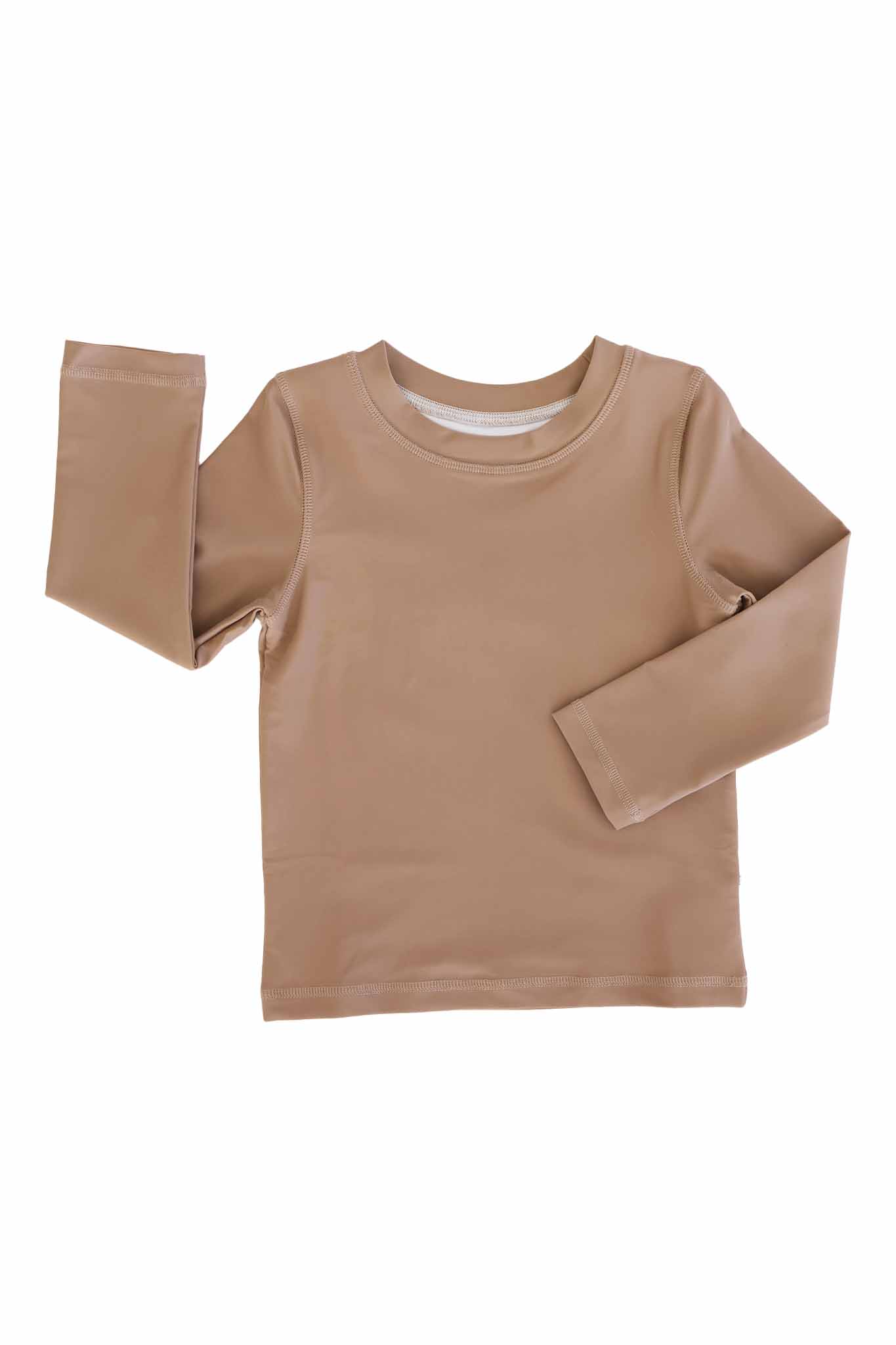 Long Sleeve Rash Guard Shirt | Sandy Mocha