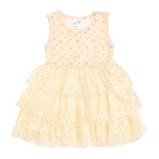 Lemon Floral Tank Tutu Dress - Girls Clothes - Spring