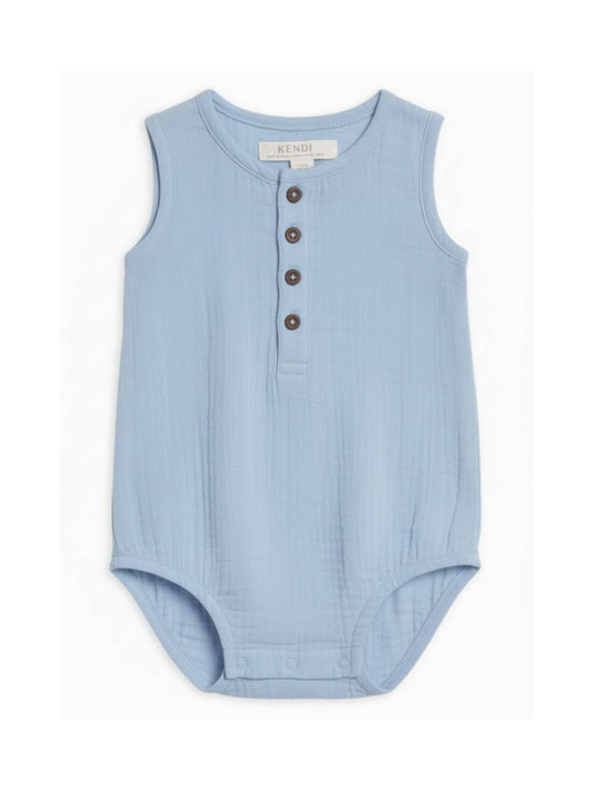 Bowie Muslin Bubble Romper - Powder