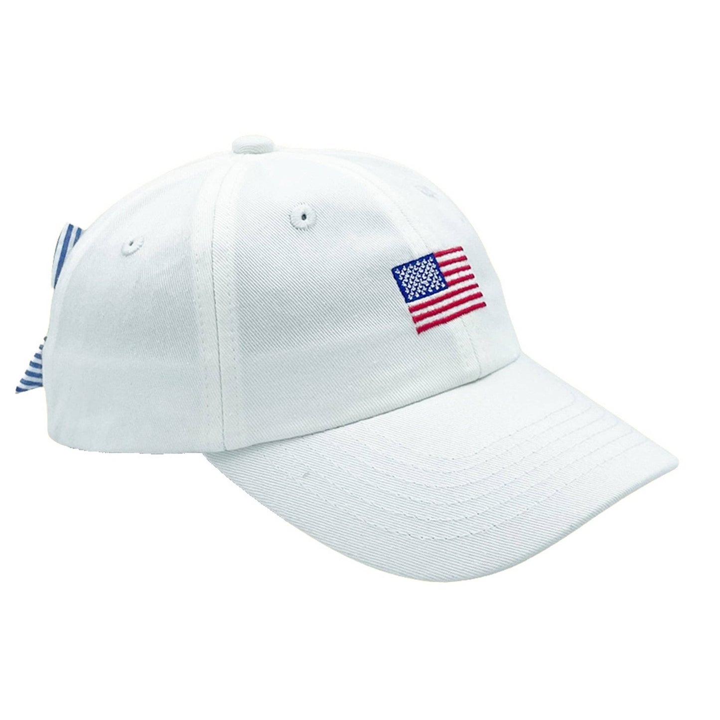 American Flag Bow Baseball Hat (Baby, Youth, Junior)