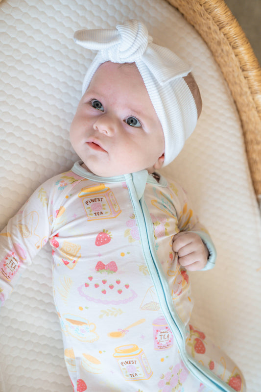 Springtime Afternoon Tea Bamboo Zippy ☕🍰🌸 | Convertible PJ