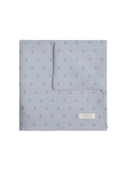 Muslin Swaddle Blanket - Anchor / Powder + Sea