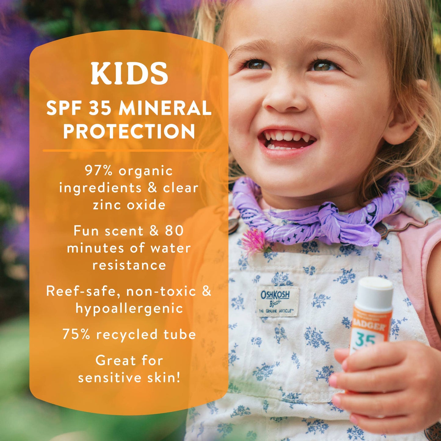 Badger Kids Mineral Sunscreen Face Stick SPF 35