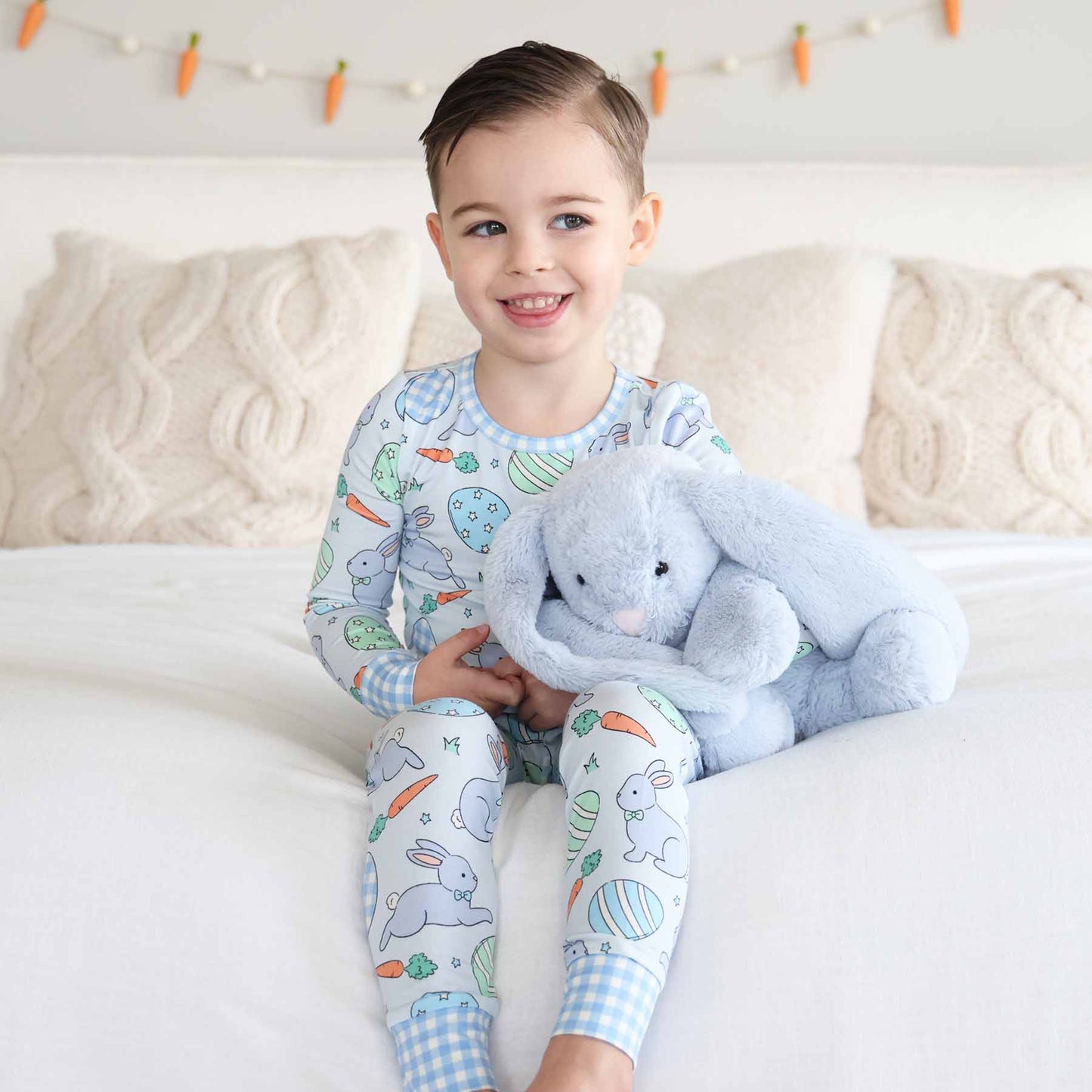 Hoppy Spring Two Piece Pajama Set | Blue