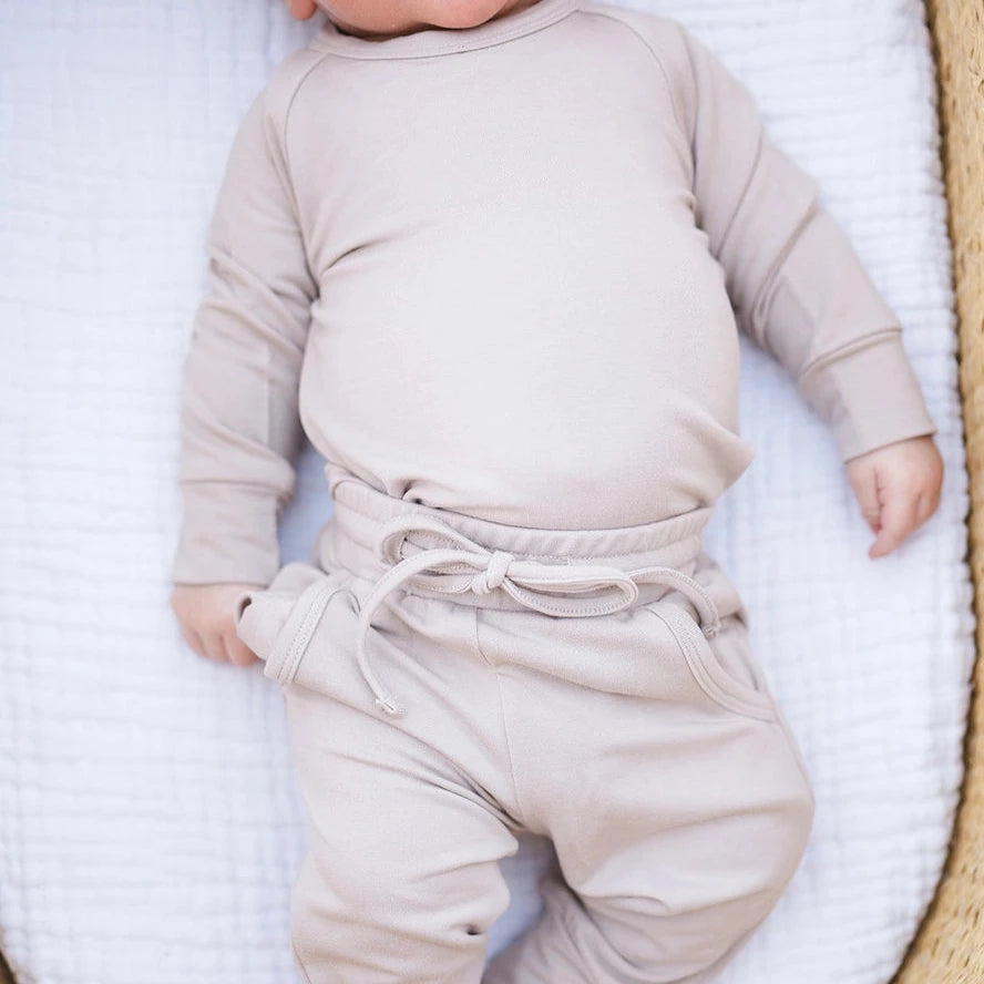 Beige Bamboo Jogger Set