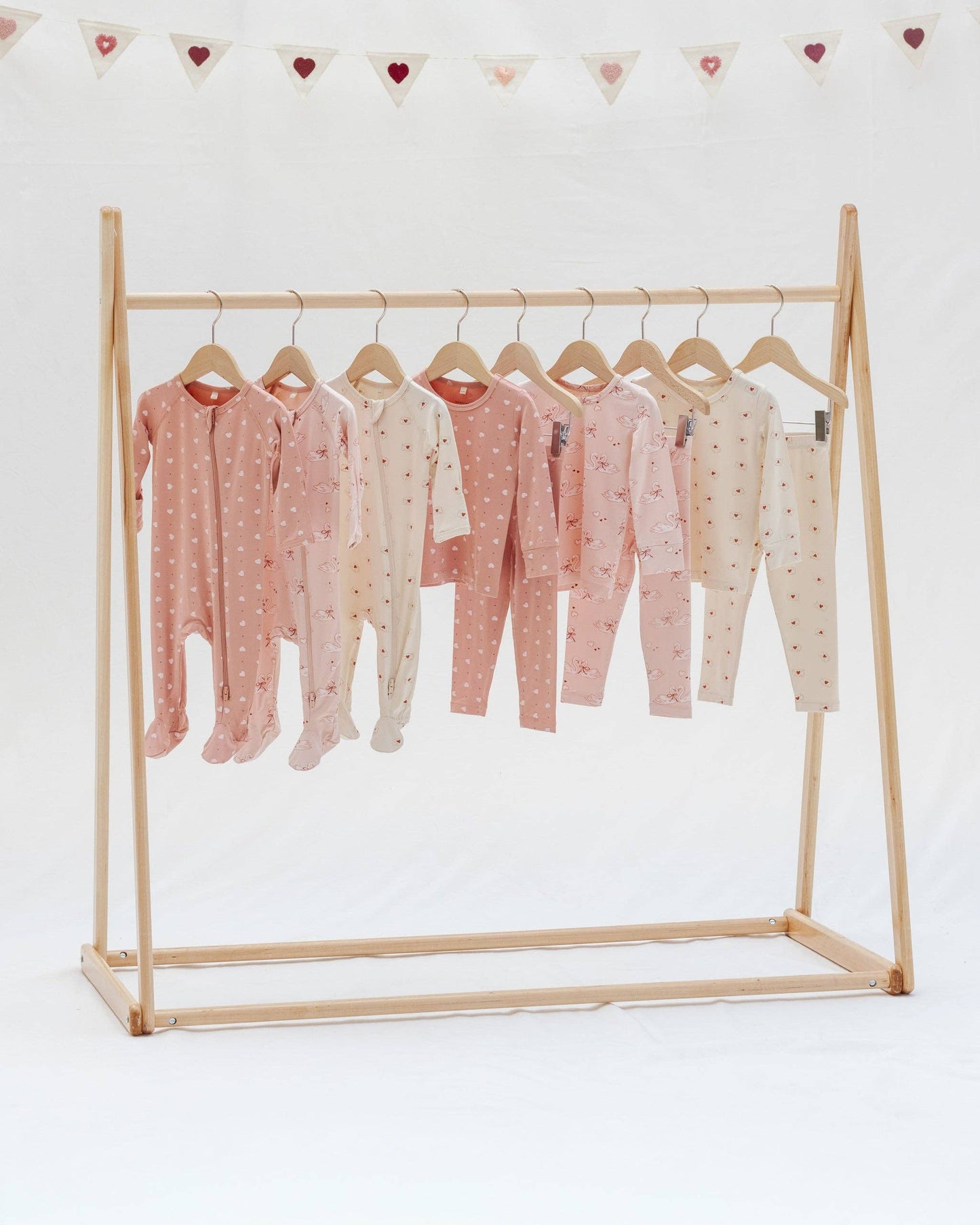 Bamboo Pajama Set || Pink Hearts