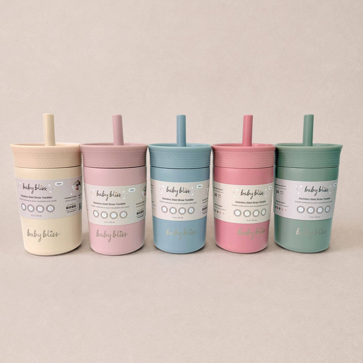 Toddler Stainless Steel Straw Tumbler - Sage