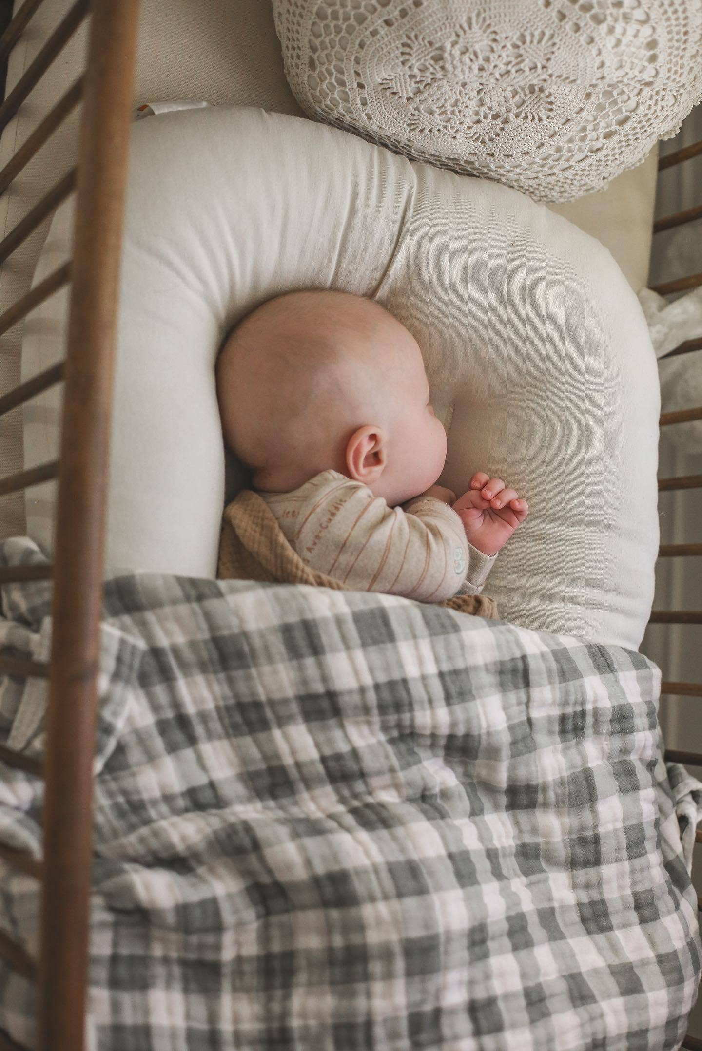 Evergreen Gingham 6 Layer Gauze Blanket