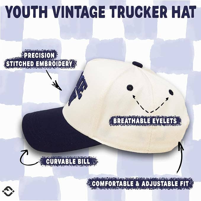Kid/Baby 2 Tone Vintage Cap - Game Day - Navy/Beige