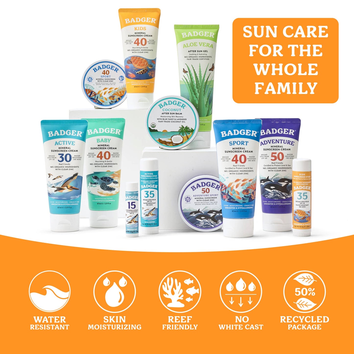 Badger Kids Mineral Sunscreen Cream SPF 40, with Zinc Oxide