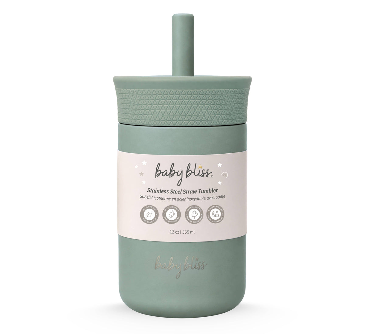Toddler Stainless Steel Straw Tumbler - Sage