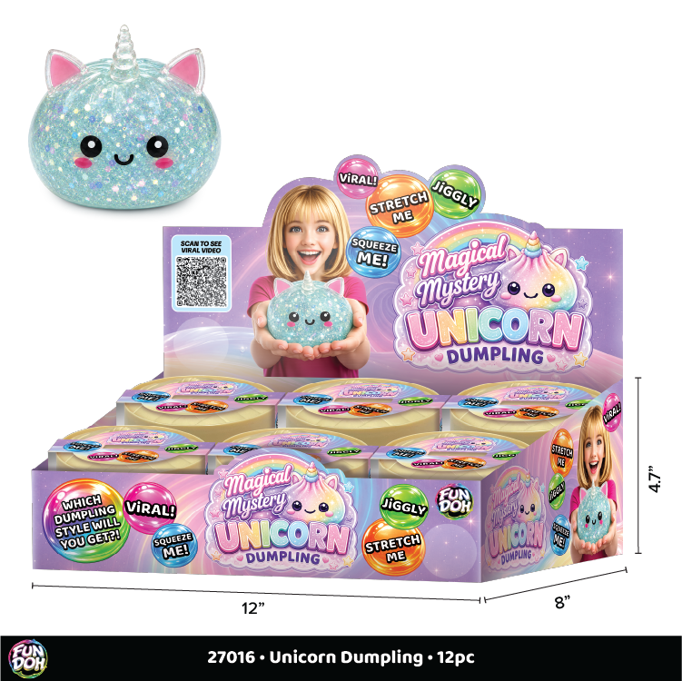 Fun Doh Unicorn Mystery Dumpling Squishy Toy - 12/Display