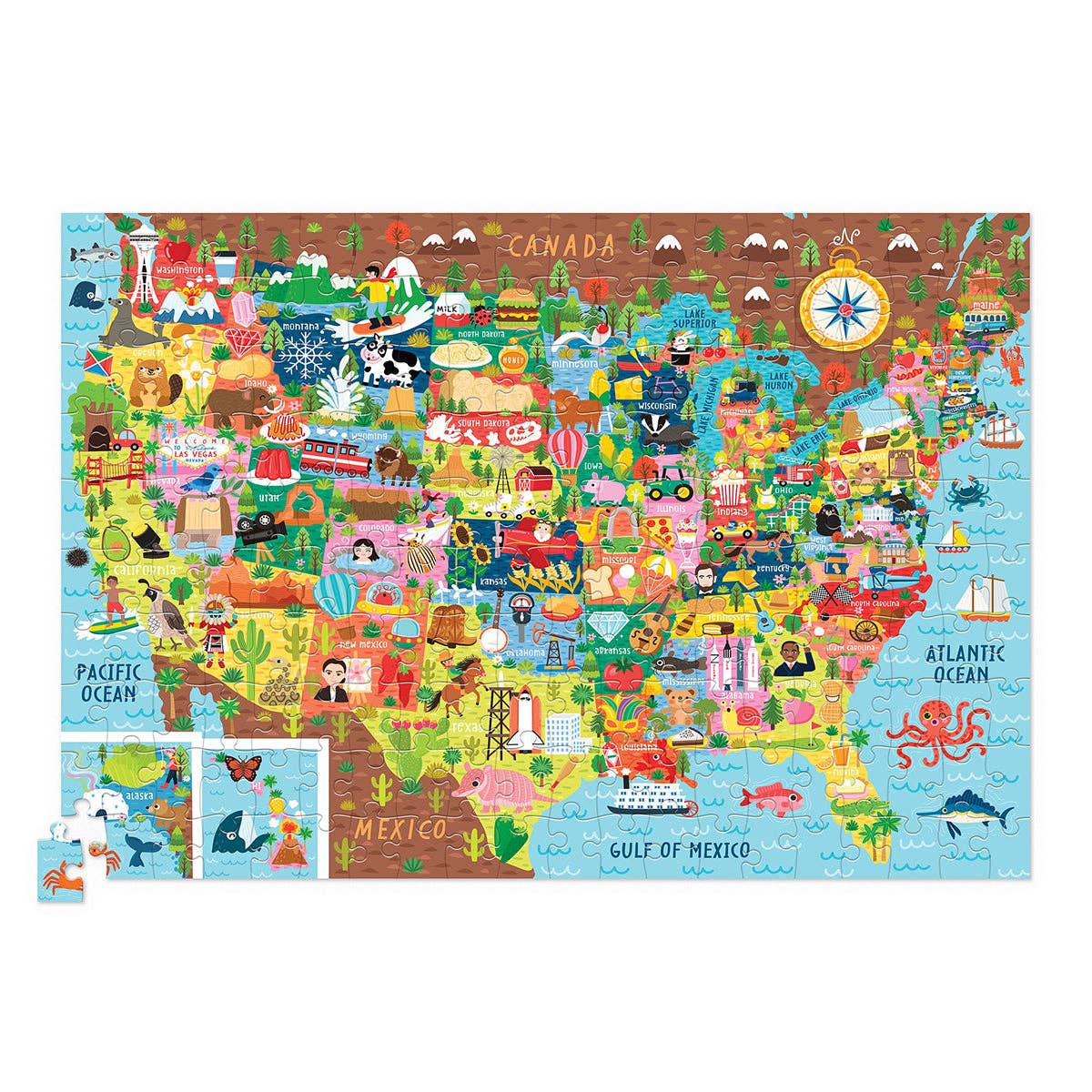 200-Piece Puzzle - USA Shaped Box