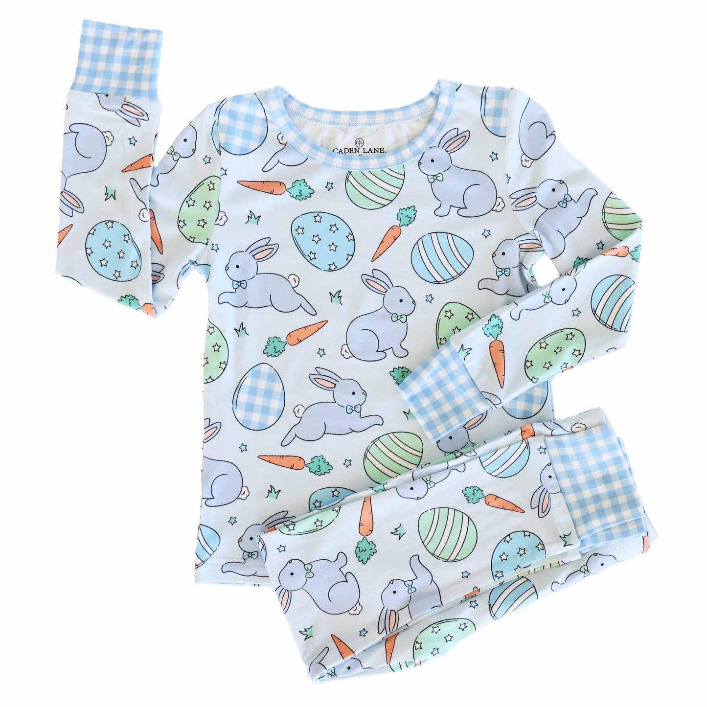 Hoppy Spring Two Piece Pajama Set | Blue