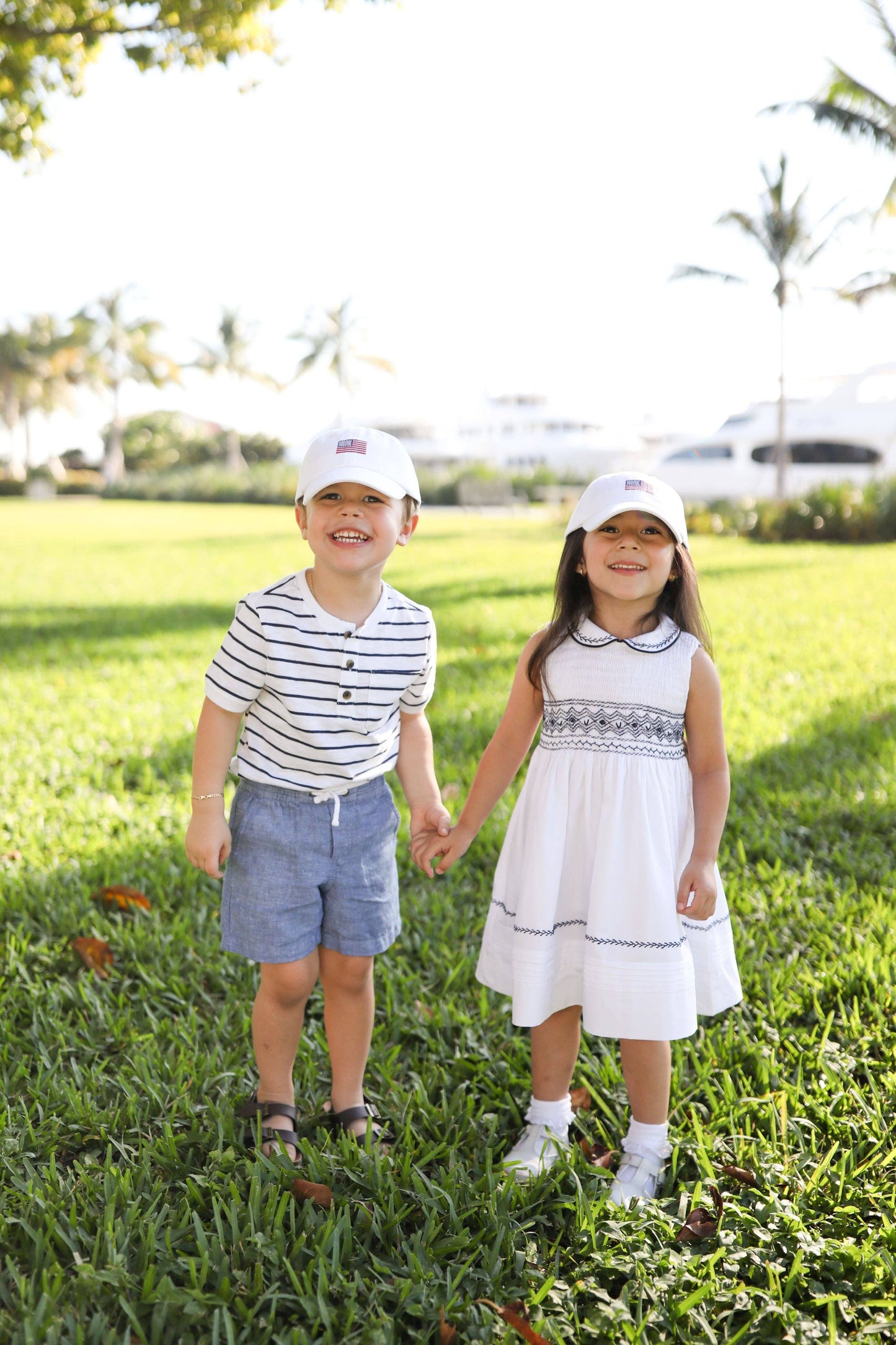 American Flag Bow Baseball Hat (Baby, Youth, Junior)