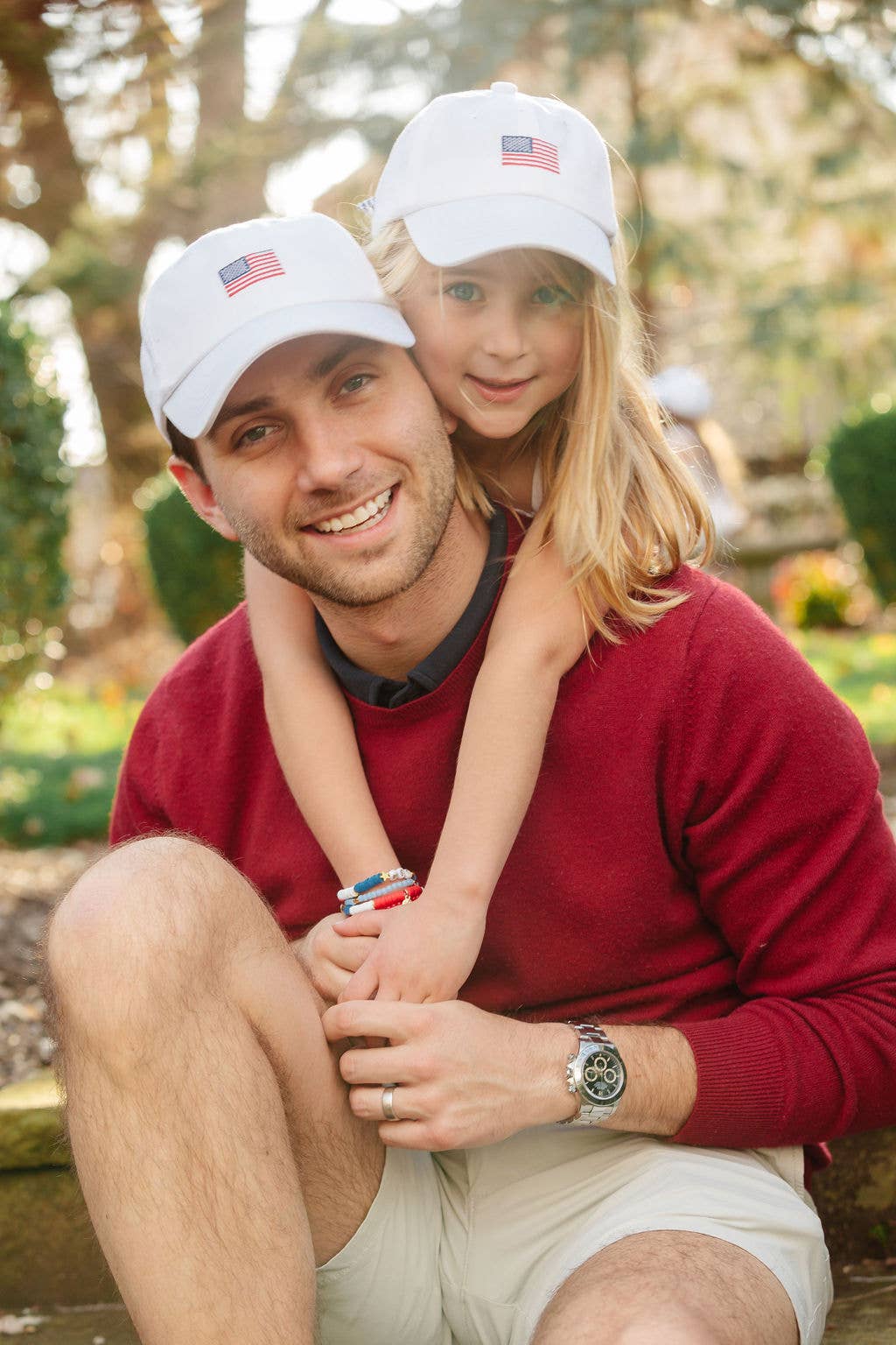 American Flag Bow Baseball Hat (Baby, Youth, Junior)
