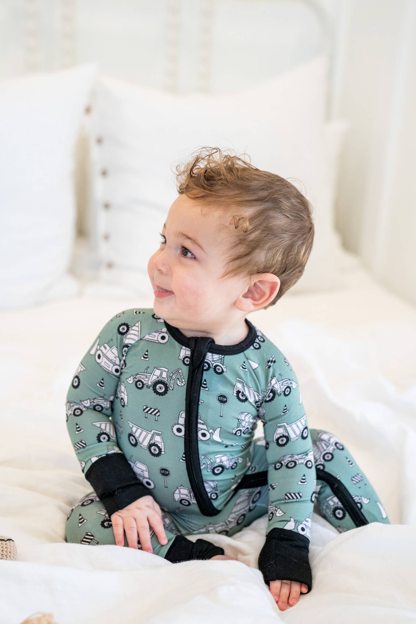 Construction Bamboo Zippy 🚜 | Onesie Convertible Romper PJ